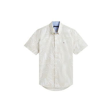 Men's Tommy Hilfiger Linen Palm Print Short Sleeve Woven Shirt