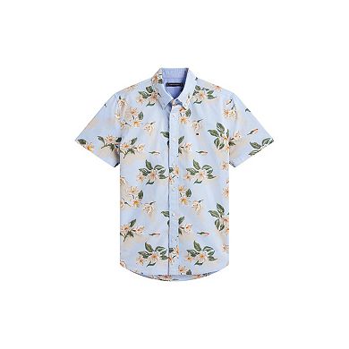 Men's Tommy Hilfiger Linen Palm Print Short Sleeve Woven Shirt