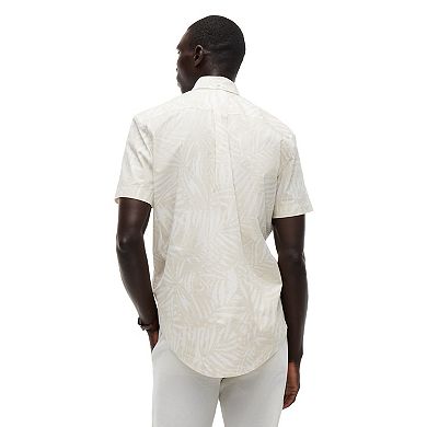 Men's Tommy Hilfiger Linen Palm Print Short Sleeve Woven Shirt