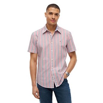 Men's Tommy Hilfiger Linen Palm Print Short Sleeve Woven Shirt