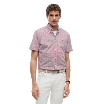 Men's Tommy Hilfiger Linen Palm Print Short Sleeve Woven Shirt