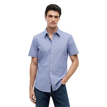 Men's Tommy Hilfiger Linen Palm Print Short Sleeve Woven Shirt