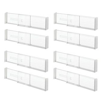 iDesign Set of 8 Plastic Adjustable Deep Drawer Dividers