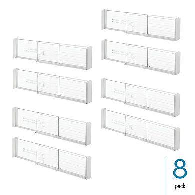 iDesign Set of 8 Plastic Adjustable Deep Drawer Dividers