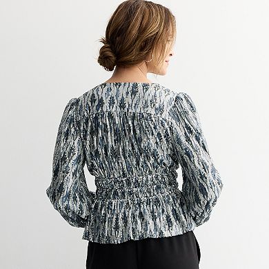 Women's Farmers Market Sequin V-Neck Top