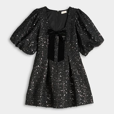 Women's MNK Sequin Puff Sleeve Dress