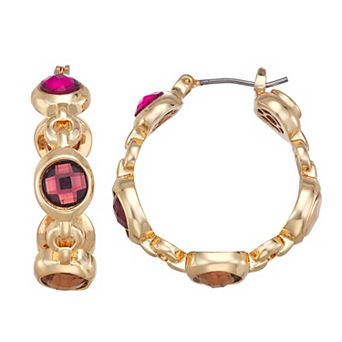 Napier Gold Tone 27 mm Golden Tonals Hoop Earrings