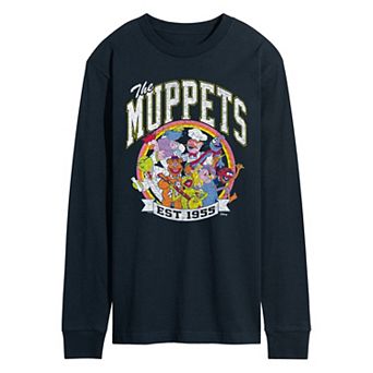 Disney's The Muppets Men's Est 1955 Collegiate Long Sleeve Graphic Tee
