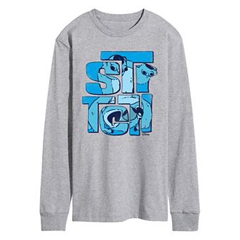 Disney's Lilo & Stitch Men's Stitch Stack Long Sleeve Graphic Tee