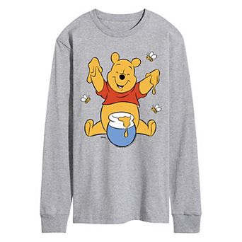 Disney's Winnie The Pooh Men's Oversized Long Sleeve Graphic Tee
