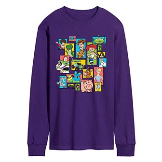Disney's Toy Story Men's Character Grid Long Sleeve Graphic Tee