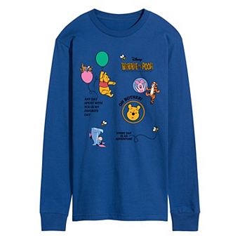 Disney's Winnie The Pooh Men's Collage Long Sleeve Graphic Tee