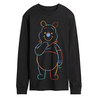 Disney's Winnie The Pooh Men's Color Portrait Long Sleeve Graphic Tee