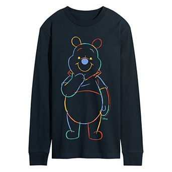Disney's Winnie The Pooh Men's Color Portrait Long Sleeve Graphic Tee
