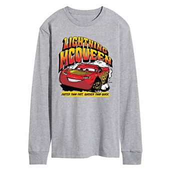 Disney's Cars Lightning McQueen Men's Faster Than Fast, Quicker Than Quick Long Sleeve Graphic Tee