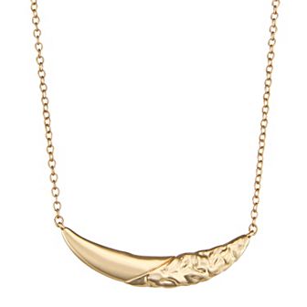 Napier Gold Tone Sculpted Crescent Pendant Necklace