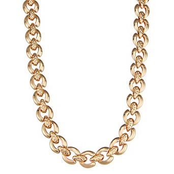 Napier Gold Tone Textured Collar Necklace