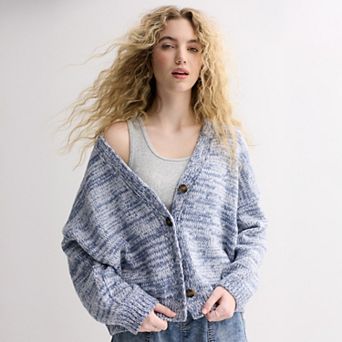Juniors' SO® Button Front Oversized Cardigan