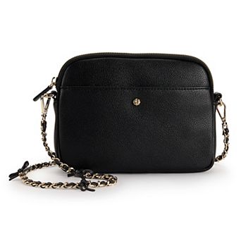 LC Lauren Conrad Bianca Bow Chain Top Zip Crossbody