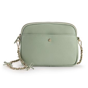 LC Lauren Conrad Bianca Bow Chain Top Zip Crossbody