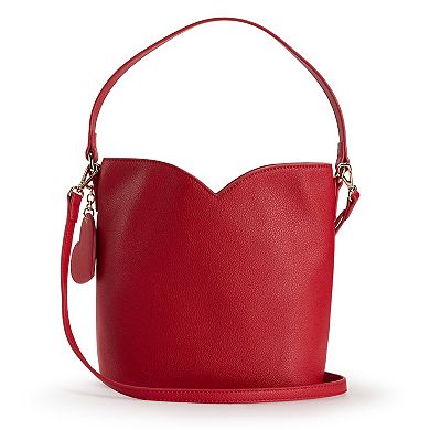 LC Lauren Conrad Lexie Heart Bucket Crossbody Bag