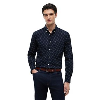 Men's Tommy Hilfiger Micro Print Long Sleeve Woven Shirt
