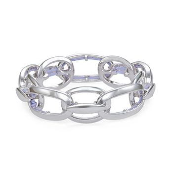 Napier Silver Tone Silver Element Stretch Bracelet