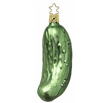 Inge Glas Heirlooms Large Pickle German Glass Christmas Ornament With Legend