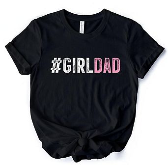 Hashtag Girl Dad T-Shirt, Black Minimalist Tee for Proud Daughter's Father