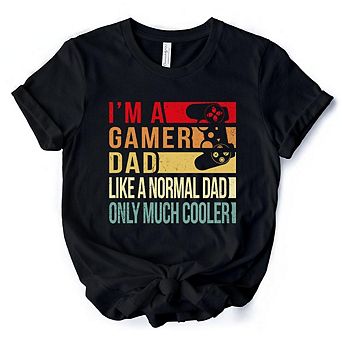 Gamer Dad Controller T-Shirt, Black Funny Tee for Cool Fathers