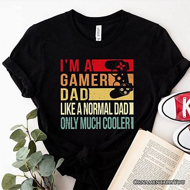 Gamer Dad Controller T-Shirt, Black Funny Tee for Cool Fathers