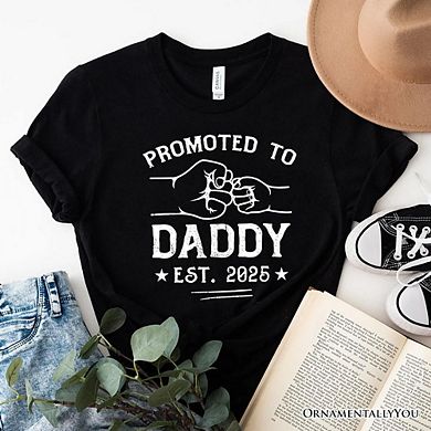 Promoted to Daddy Est. 2025 T-Shirt, New Dad Pregnancy Announcement Tee