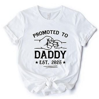 Promoted to Daddy Est. 2025 T-Shirt, New Dad Pregnancy Announcement Tee