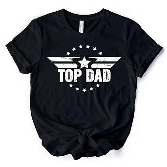 Top Dad Military Star T-Shirt, Patriotic Tee for Heroic and Proud Father