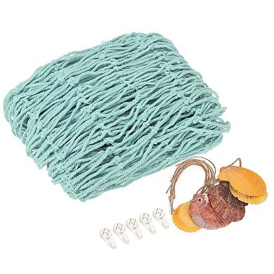 Natural Shell Decorative Fishing Net 40"x80" Mediterranean Style Ocean Theme Wall Hanging Decor