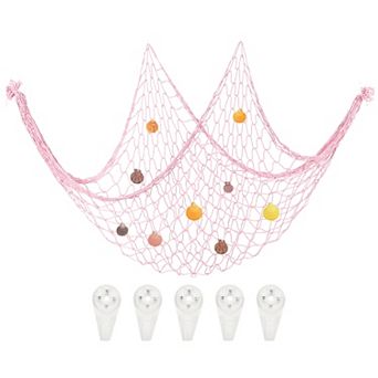 Natural Shell Decorative Fishing Net 40"x80" Mediterranean Style Ocean Theme Wall Hanging Decor