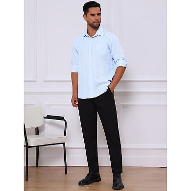 Stripes Dress Shirts for Men's Long Sleeve Business Button Striped Shirt