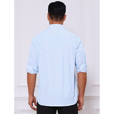 Stripes Dress Shirts for Men's Long Sleeve Business Button Striped Shirt