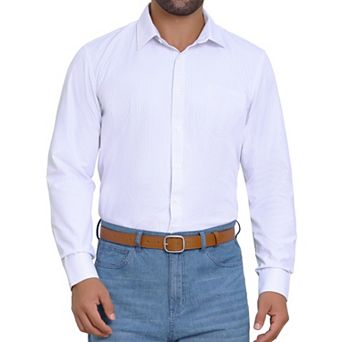 Stripes Dress Shirts for Men's Long Sleeve Business Button Striped Shirt