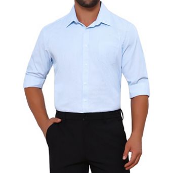 Stripes Dress Shirts for Men's Long Sleeve Business Button Striped Shirt
