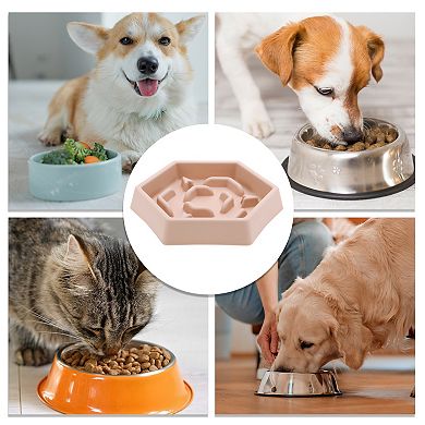 1 Pc Convenient Hexagon Shape Pet Bowl for Indoor and Outdoor