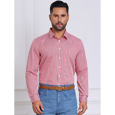 Printing Shirt for Men's Geometric Patterns Long Sleeve Business Pattern Dress Shirts