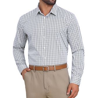 Printing Shirt for Men's Geometric Patterns Long Sleeve Business Pattern Dress Shirts