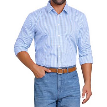 Printing Shirt for Men's Geometric Patterns Long Sleeve Business Pattern Dress Shirts