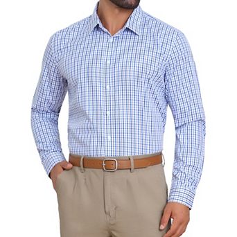 Printing Shirt for Men's Geometric Patterns Long Sleeve Business Pattern Dress Shirts