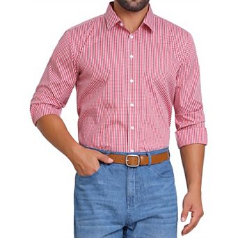 Printing Shirt for Men's Geometric Patterns Long Sleeve Business Pattern Dress Shirts