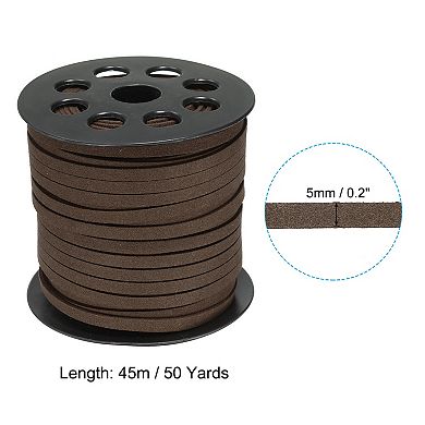 Flat Suede Leather Lace, 5mm x 50 Yard Faux Suede Leather Cord DIY Supplies for Art Crafts Making