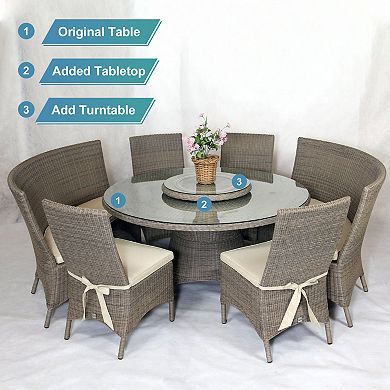 Aluminum Lazy Susan 16" Turntable Ring Large Bearing Metal Rotating Turntable for Round Dining-Table