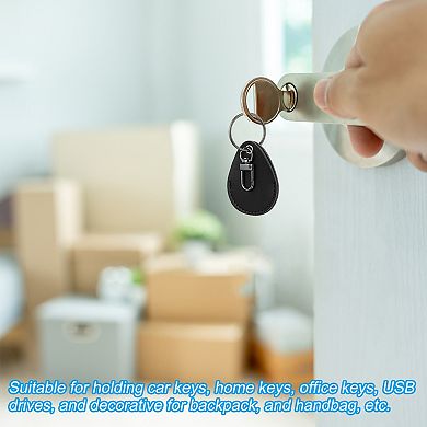 Leather Key Fob, 2 Pack Leather Key Fobs with Key Rings DIY Keychain Holder for Keys Air Tags