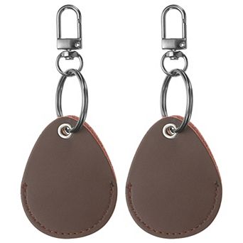 Leather Key Fob, 2 Pack Leather Key Fobs with Key Rings DIY Keychain Holder for Keys Air Tags